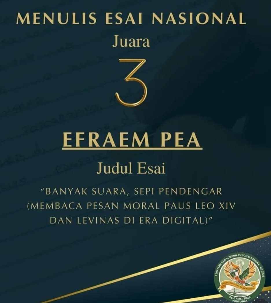 Prestasi Menggembirakan: Dr. Efraem Pea, Dosen STPAR Ende, Raih Juara 3 Lomba EsaiNasionalKomsos KWI